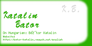 katalin bator business card